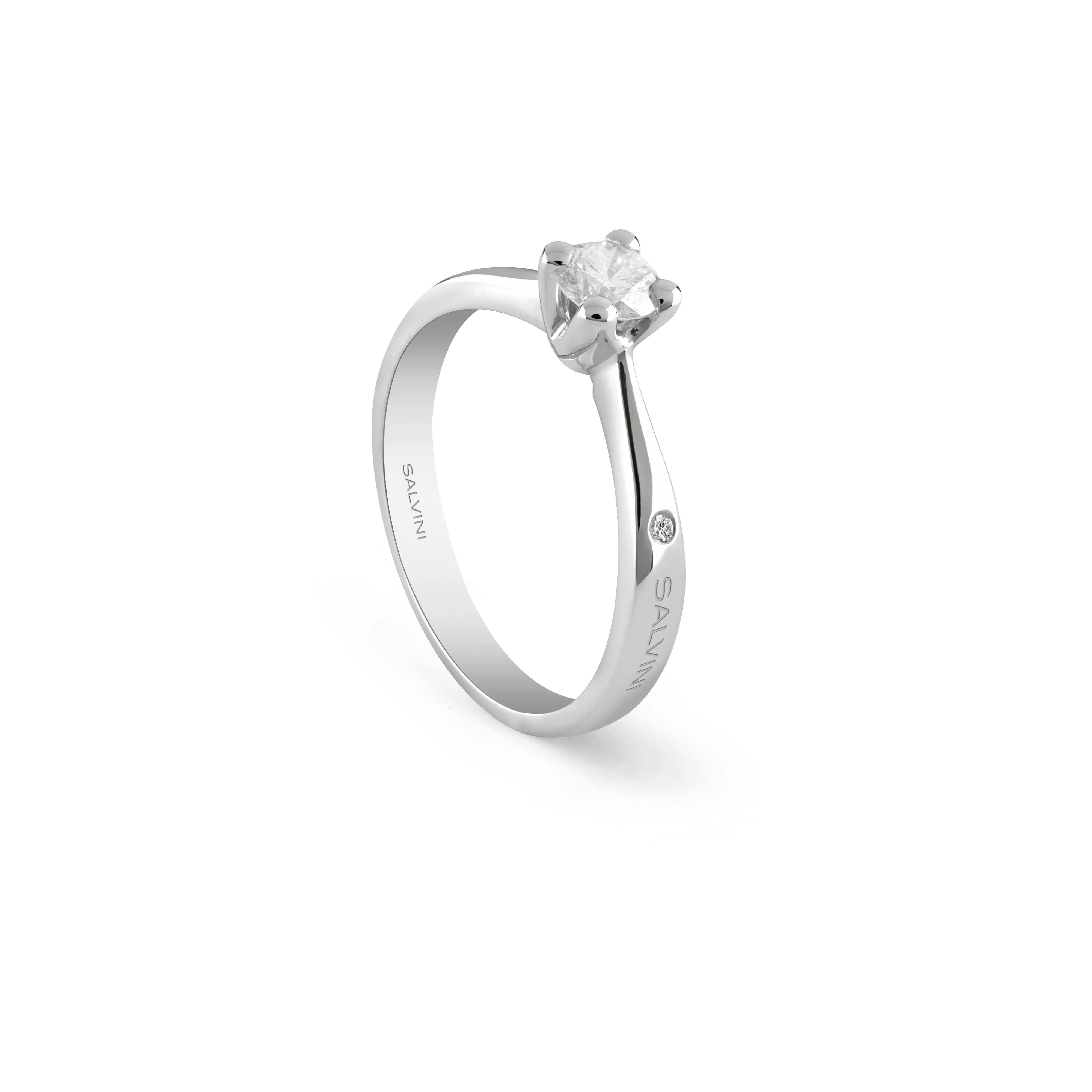 Salvini gioielli Anello di fidanzamento in oro bianco con diamante, colore G, purezza SI^ Anelli | Virginia
