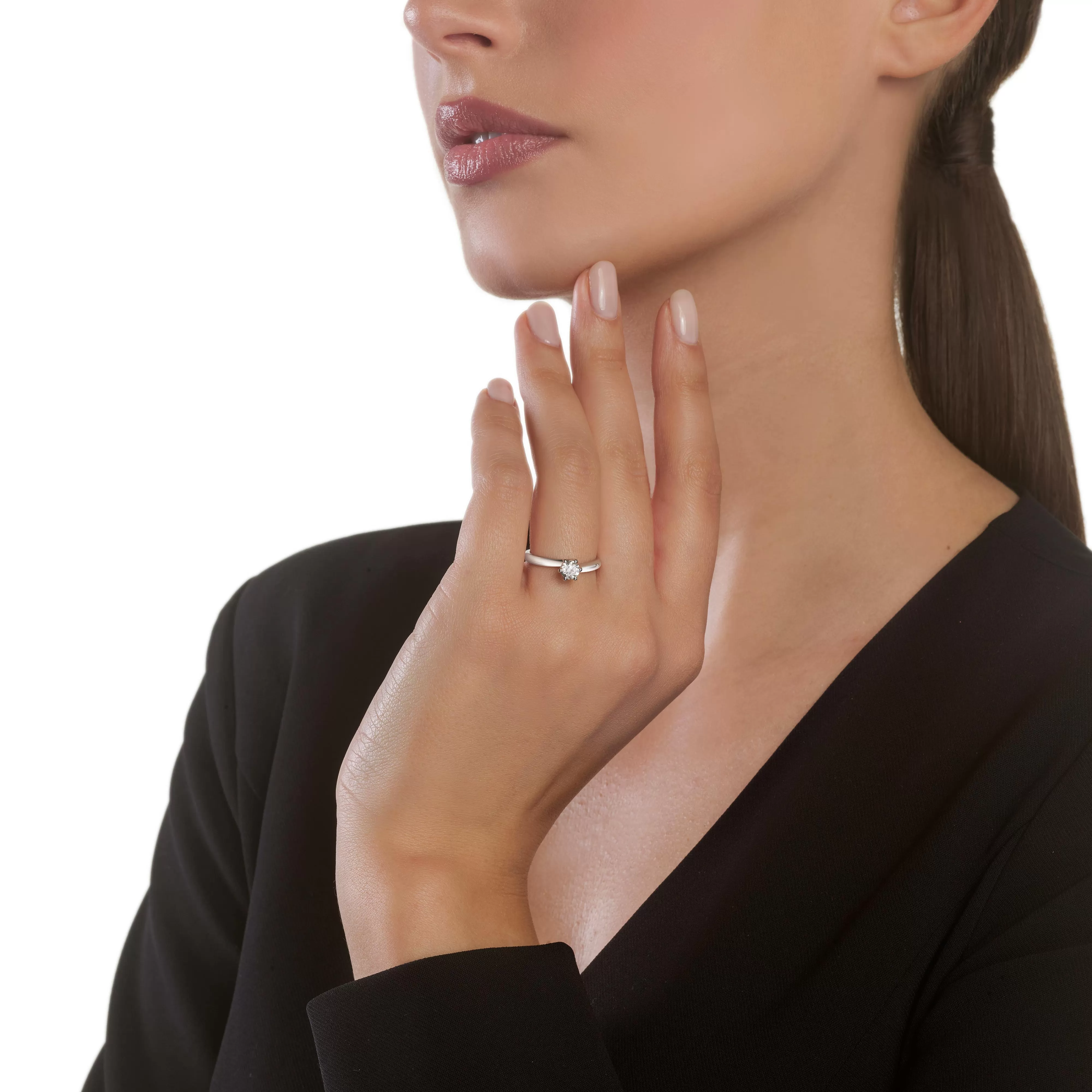Salvini gioielli Anello di fidanzamento in oro bianco con diamante, colore G, purezza SI^ Fidanzamento | Solitari