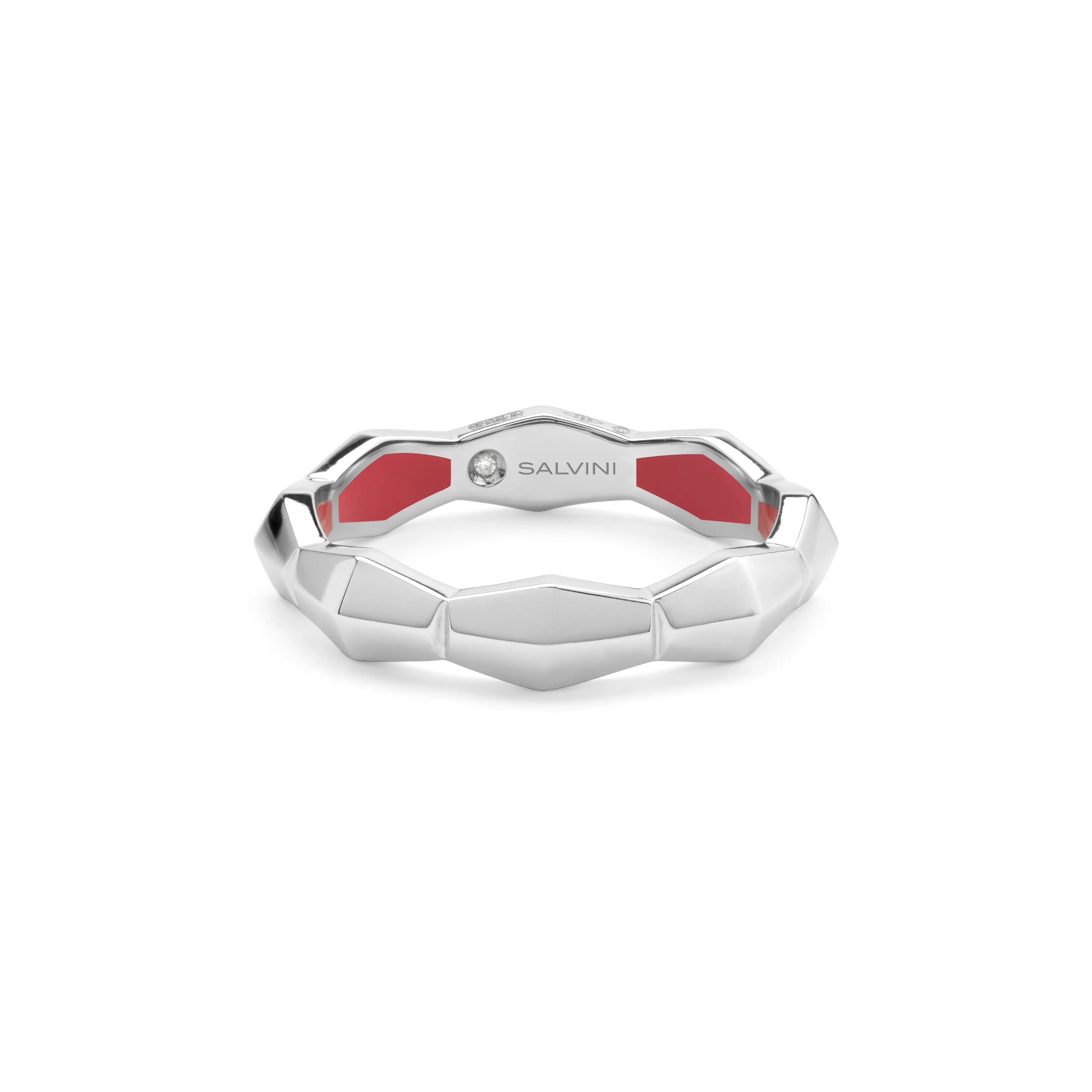 Salvini gioielli Anello in oro bianco con hybrid ceramic rossa, 4,30 mm.^Uomo Uomo | Anelli