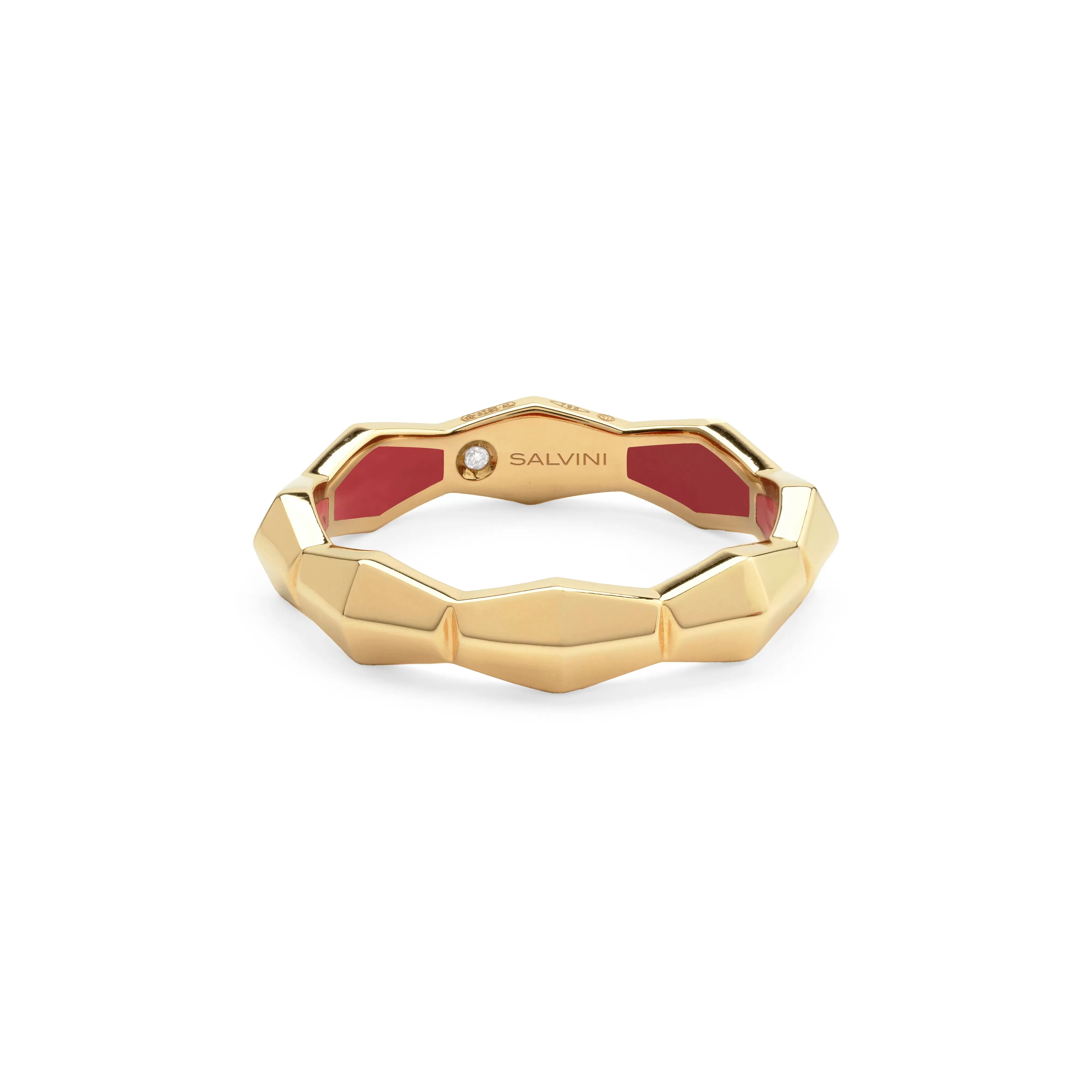 Salvini gioielli Anello in oro giallo con hybrid ceramic rossa, 4,30 mm.^Uomo Anelli | Eva