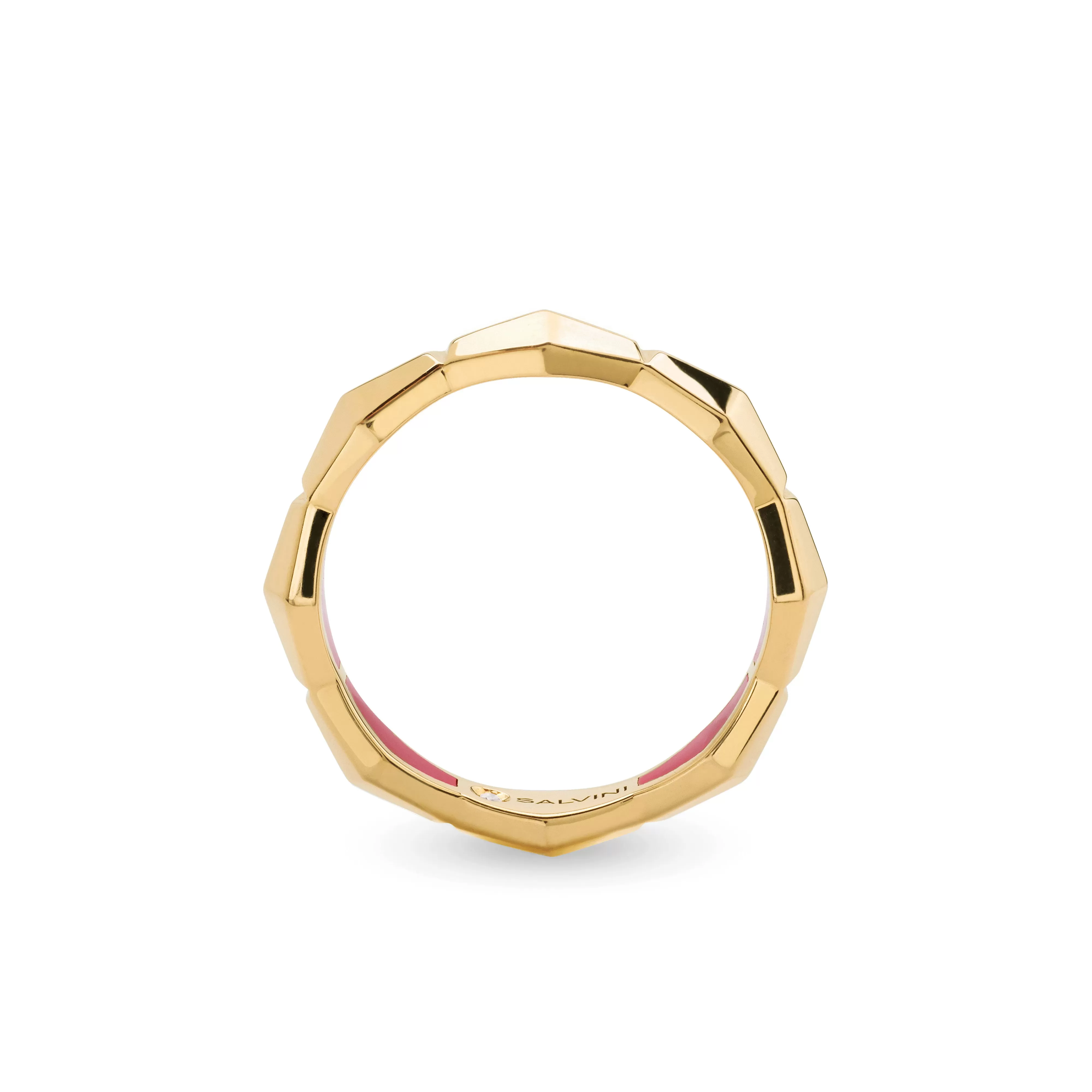 Salvini gioielli Anello in oro giallo con hybrid ceramic rossa, 4,30 mm.^Uomo Anelli | Eva