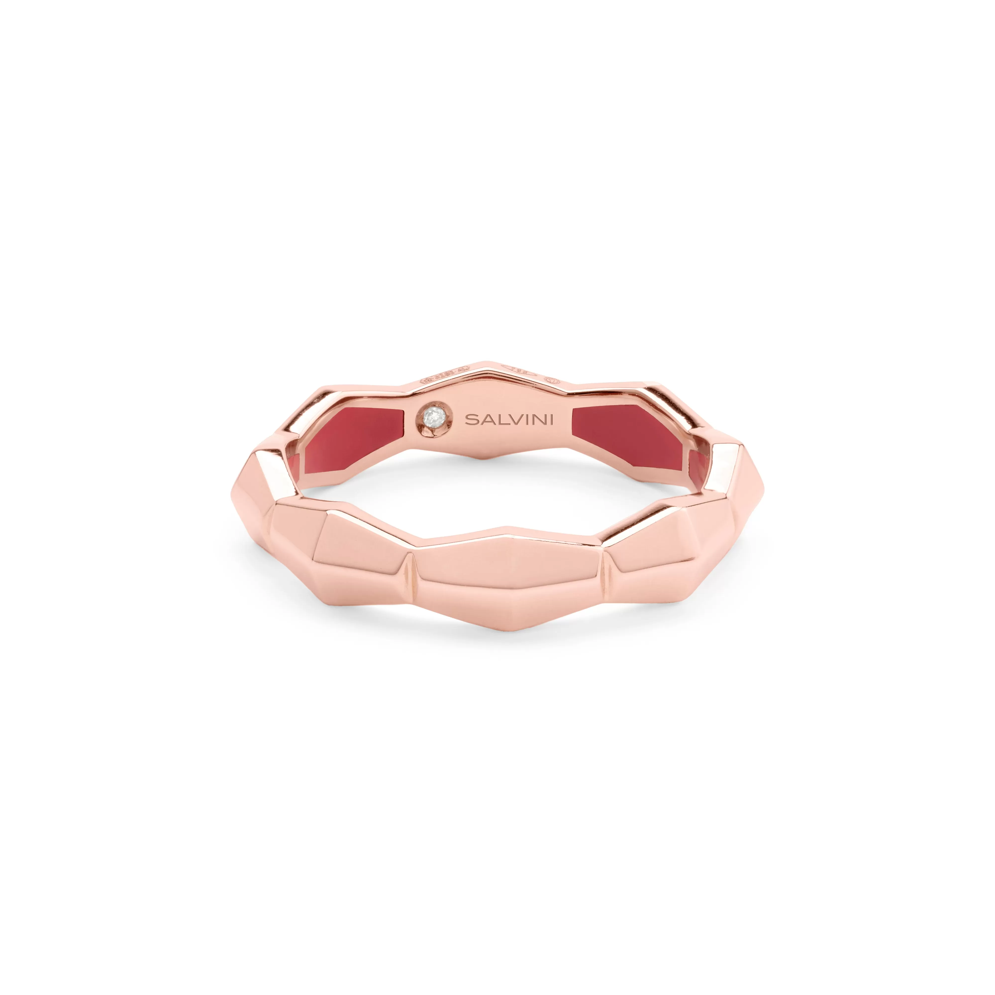 Salvini gioielli Anello in oro rosa con hybrid ceramic rossa, 4,30 mm.^Uomo Anelli | Eva