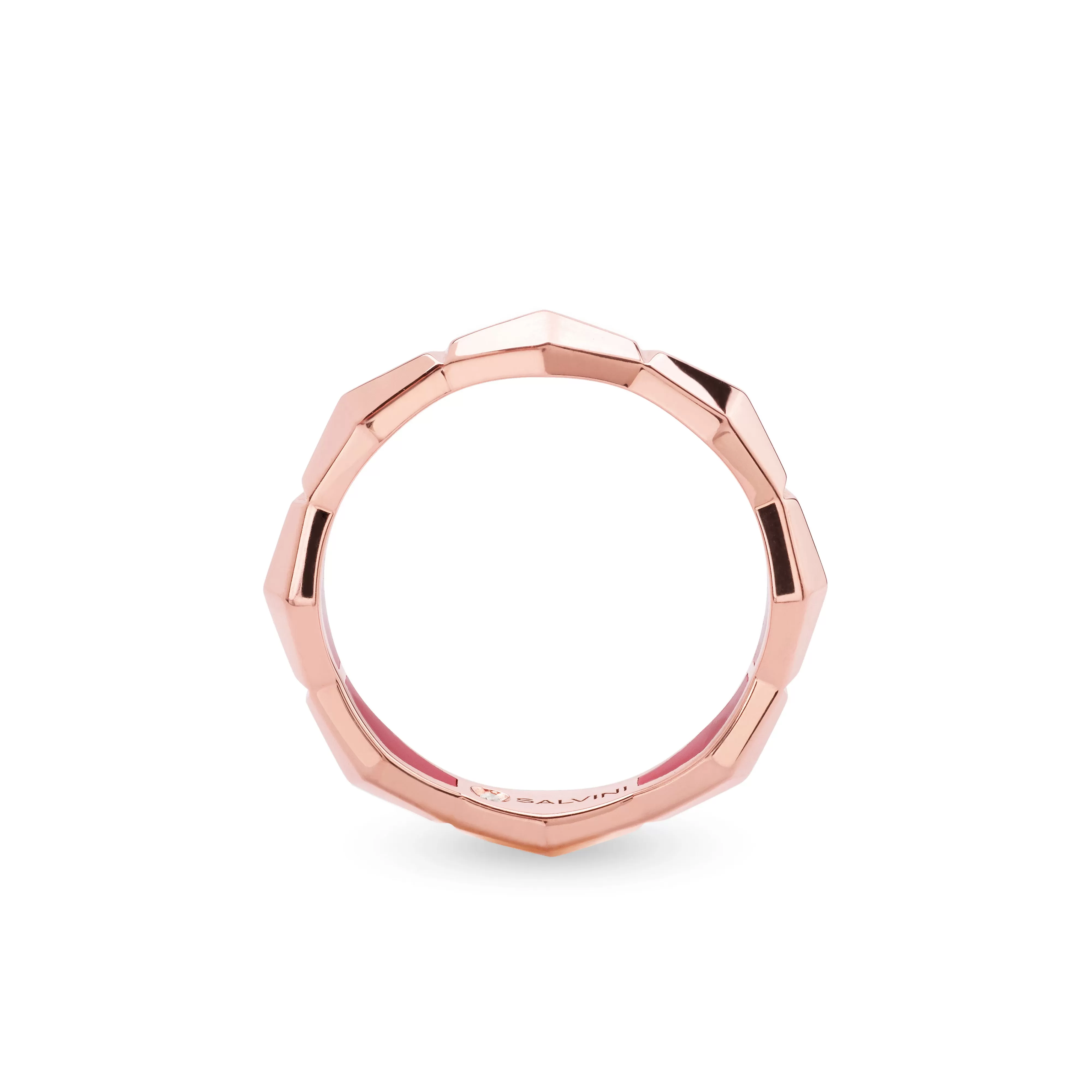 Salvini gioielli Anello in oro rosa con hybrid ceramic rossa, 4,30 mm.^Uomo Anelli | Eva