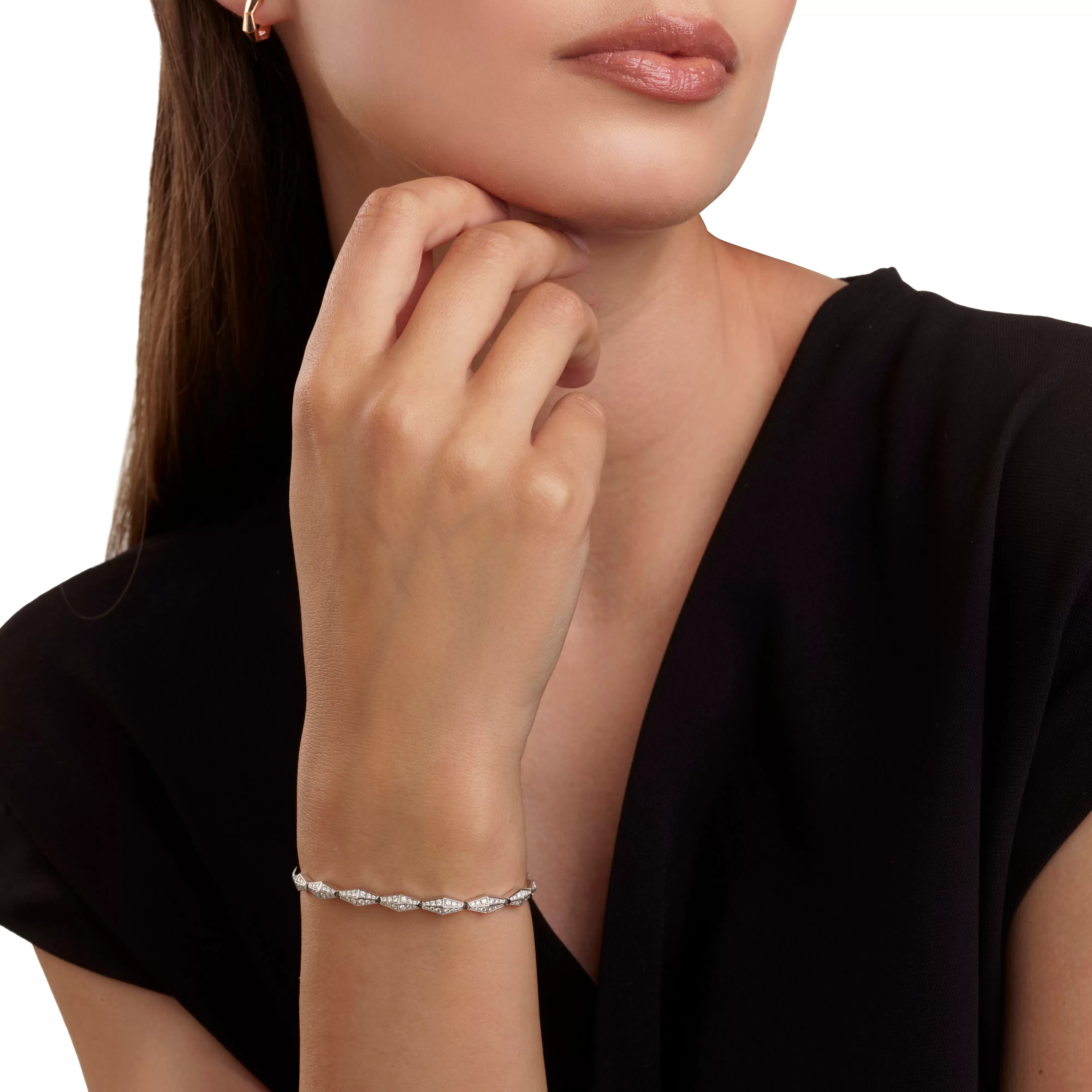 Salvini gioielli Bracciale in oro bianco con diamanti e hybrid ceramic rossa^Uomo Bracciali | Eva