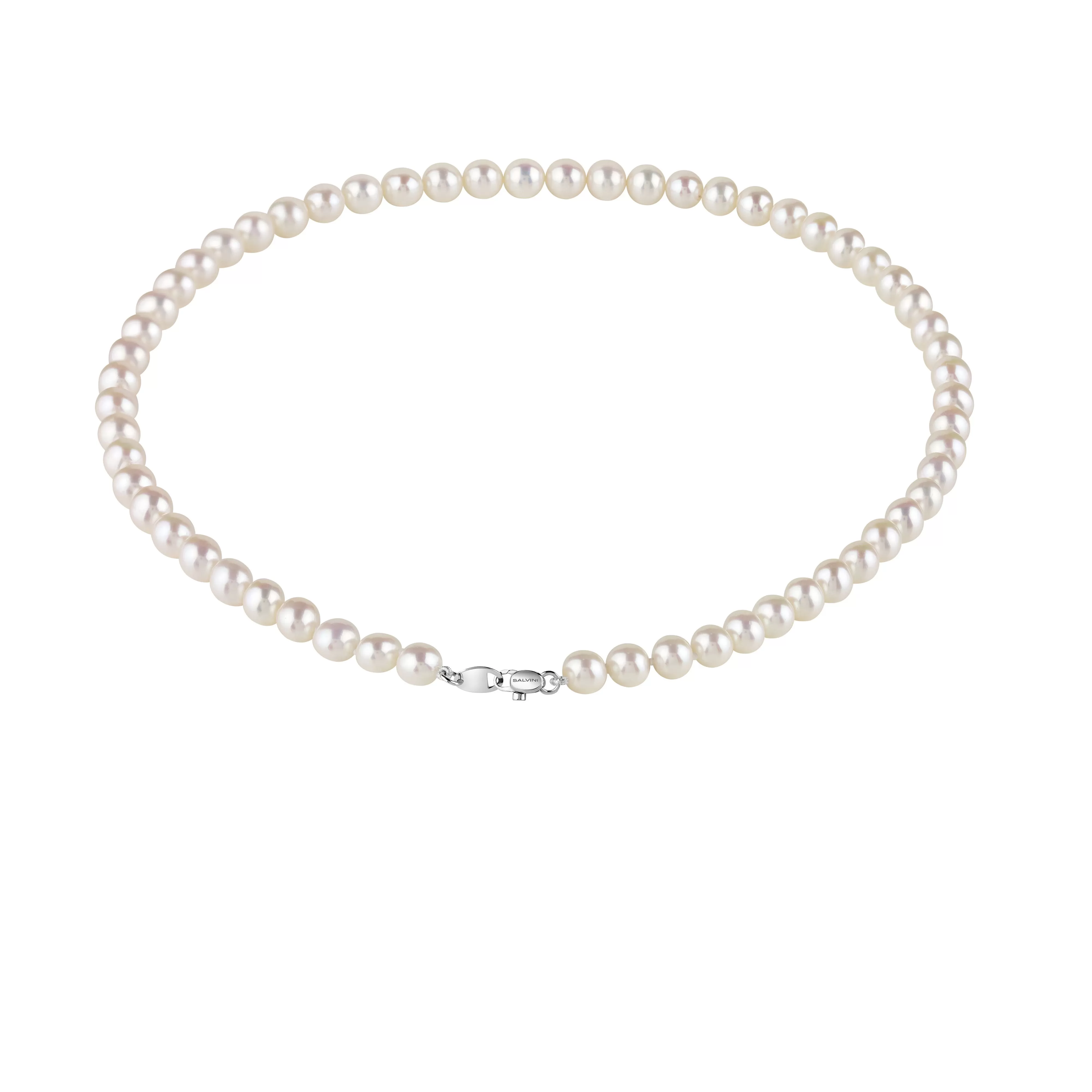 Salvini gioielli Collana con perle freshwater, chiusura in oro bianco e diamante^ Le Perle Salvini | Collane