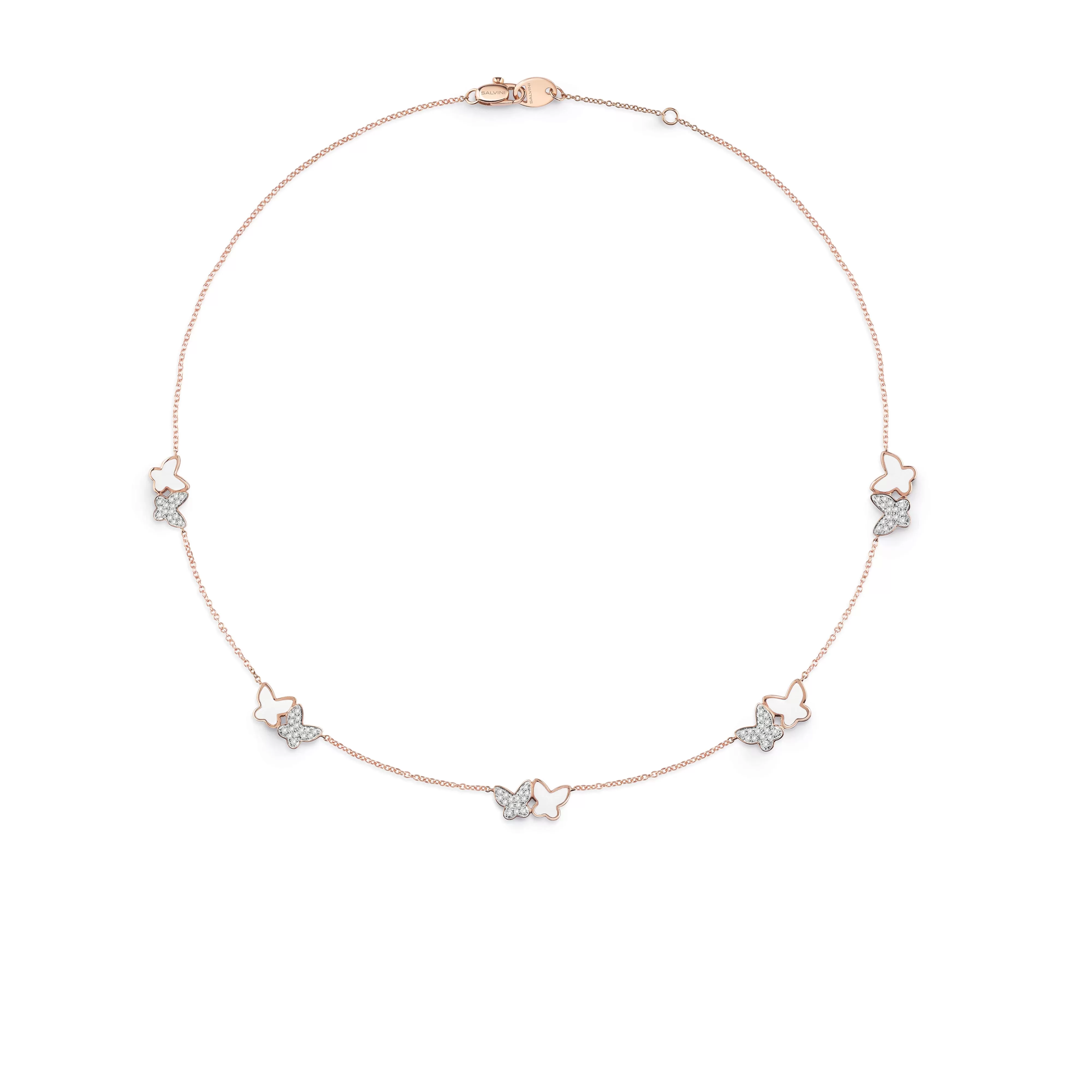 Salvini gioielli Collana in oro rosa con diamanti e hybrid ceramic bianca^ Tutte Le Collezioni | Collane