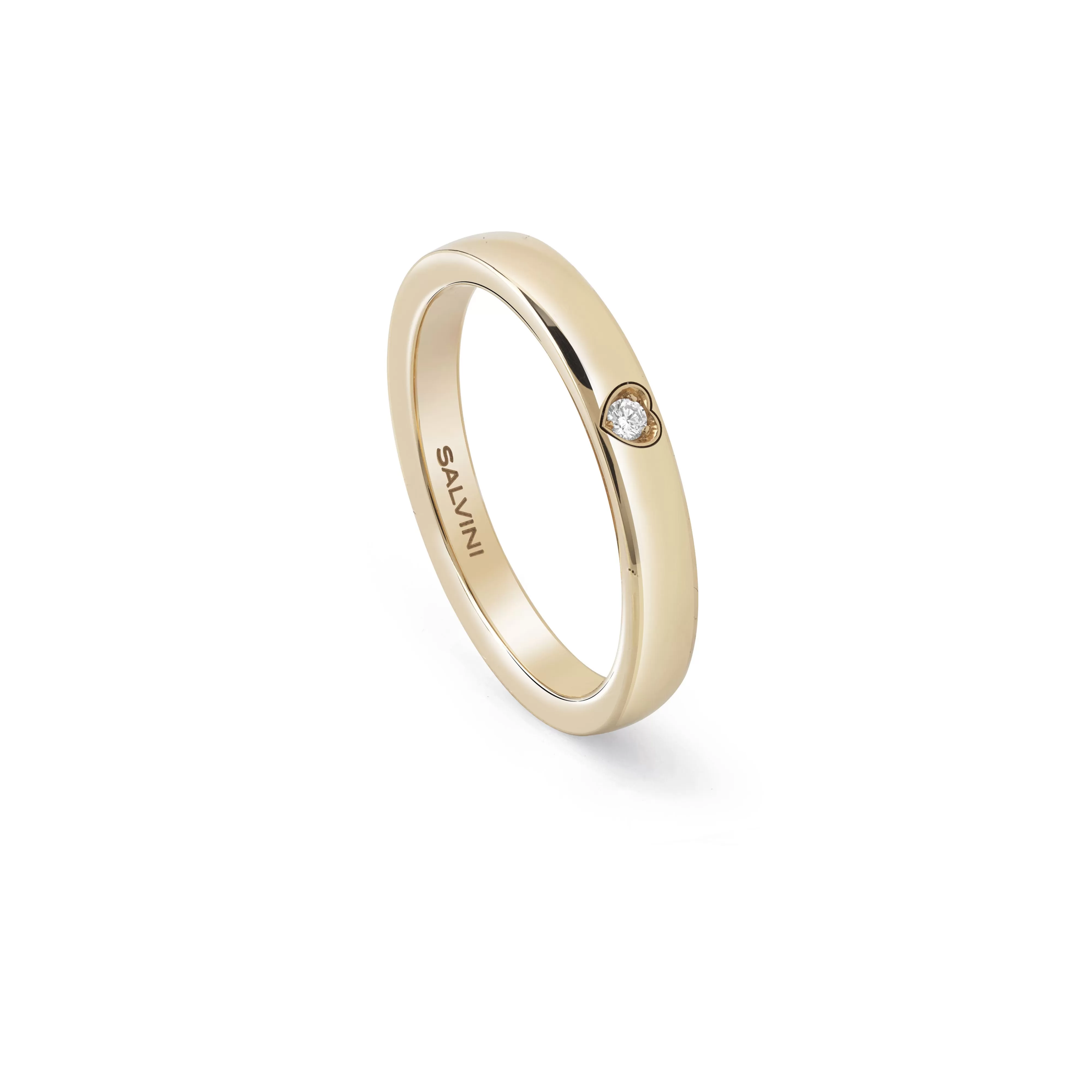Salvini gioielli Fede nuziale in oro giallo con diamante esterno, 3.00 mm.^Uomo Anelli | Battito